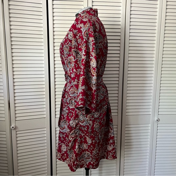 Vintage Paisley Kimono belted Robe with pockets - Picture 7 of 11